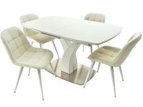 Обеденная группа (Стол Нотр Дам и 4 стула Прованс), цвет белый от магазина Мебельный дом