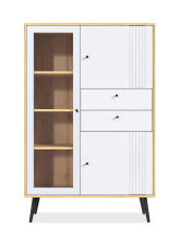 Шкаф с витриной Вега Саксония 94, белый матовый от магазина Мебельный дом