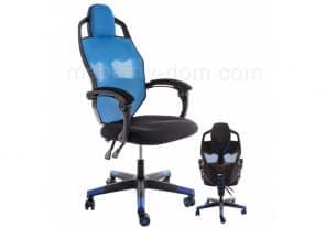 Компьютерное кресло Knight черное / голубое от магазина Мебельный дом