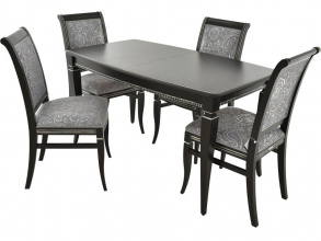Обеденная группа (Стол Сибарит и 4 стула Сибарит-2), черный с серебром от магазина Мебельный дом