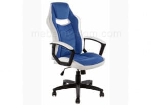 Компьютерное кресло Gamer белое / синее от магазина Мебельный дом