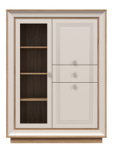 Шкаф с витриной «Прато» низкий, вяз/газания матовый от магазина Мебельный дом