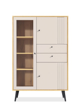 Шкаф с витриной Вега Саксония 94, миндаль от магазина Мебельный дом