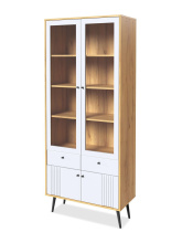 Шкаф с витриной Вега Саксония 84, белый матовый от магазина Мебельный дом