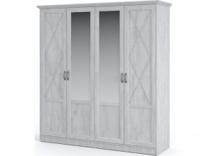 Шкаф «Лорена» 4-х дверный, Бетон Паин белый от магазина Мебельный дом