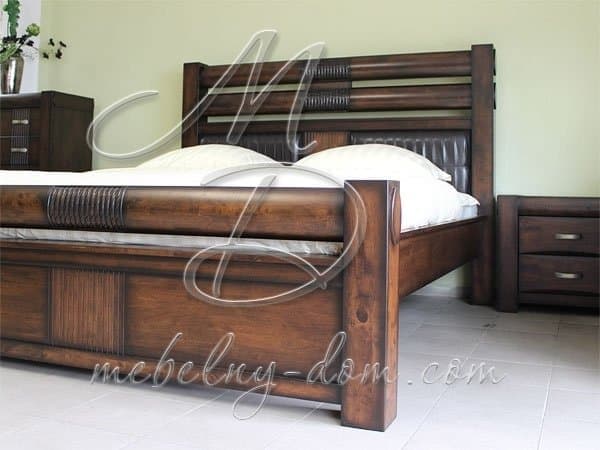 Кровать из массива гевеи «Victoria» 180*200, античная вишня. Фото 2