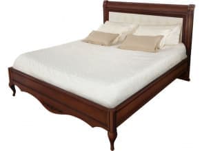 Кровать с мягким изголовьем Неаполь 180 Т-528, вишня) от магазина Мебельный дом
