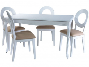Обеденная группа (Стол Кабриоль и 4 стула Коломбо-2), эмаль белая от магазина Мебельный дом
