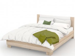 Кровать «Аврора» 160*200 (основание ЛДСП), Дуб сонома/Белый от магазина Мебельный дом