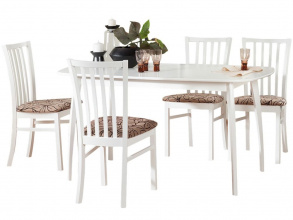 Обеденная группа (Стол «Спайдер» и 4 стула «Комфорт» Motive Latte), белая эмаль от магазина Мебельный дом