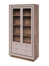 Шкаф с витриной «Прато» 2дв, таксония шоколад/кофе с молоком от магазина Мебельный дом