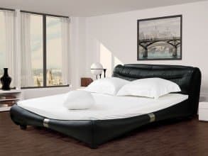 Кожаная кровать «Harmony К 1631», черная от магазина Мебельный дом