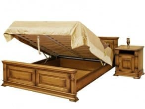 Кровать с подъемным механизмом «Верди Люкс 16» П434.08П, дуб с патиной от магазина Мебельный дом