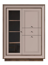 Шкаф с витриной «Прато» низкий, таксония шоколад/кофе с молоком от магазина Мебельный дом