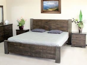Кровать из массива гевеи «Borneo», темно серый от магазина Мебельный дом
