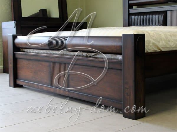 Кровать из массива гевеи «Victoria» 180*200, античная вишня. Фото 6