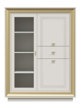 Шкаф с витриной «Прато» низкий, зефир/миндаль от магазина Мебельный дом