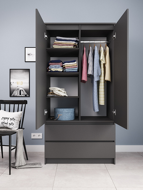 Шкаф Мори МШ 900.1, Графит. Фото 2