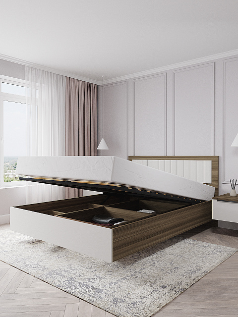 Кровать Роза 140x200см, белый софт. Фото 2