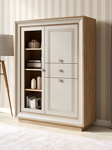 Шкаф с витриной «Прато» низкий, вяз/газания матовый от магазина Мебельный дом