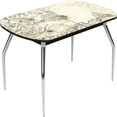 Стол «Ривьера» мини 90x60, фотопечать текстура №33, опоры хром. Фото 2