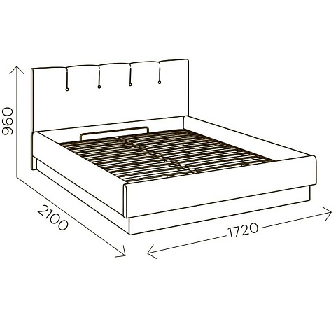 Кровать «Илия» М9 1600 с ПМ, Дуб ирландский/Велюр Капучино. Фото 2