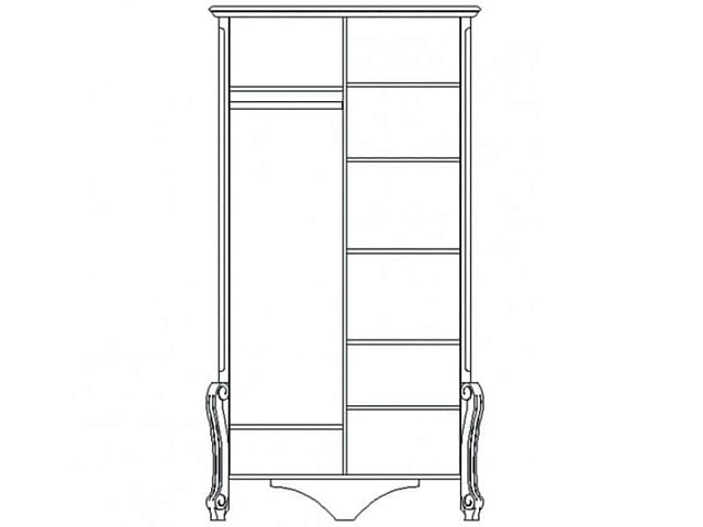 Шкаф для одежды «Луиза» ММ 227-01/02Б, белая эмаль. Фото 2