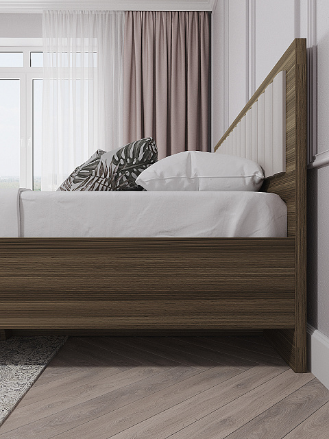 Кровать Роза 160x200см, бежевый скин. Фото 3