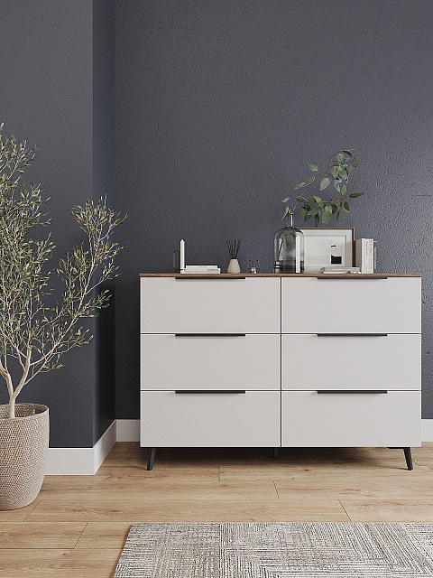 Комод Роза 1300 Ройс, белый софт. Фото 3