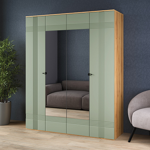 Шкаф Вега Саксония 180, серо-зеленый. Фото 5