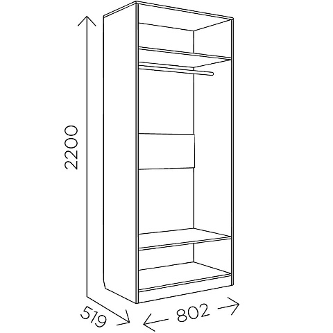 Шкаф «Богуслава» М2 2д, дуб баррик/крем брюле. Фото 3