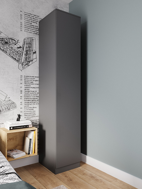 Шкаф-пенал Мори МШ 400.1, Графит. Фото 3