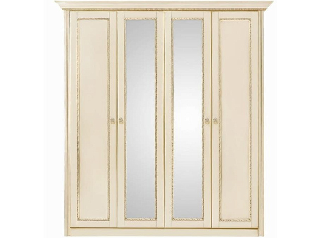 Шкаф распашной 4-х дверный с зеркалами Палермо Т-754, ваниль. Фото 2