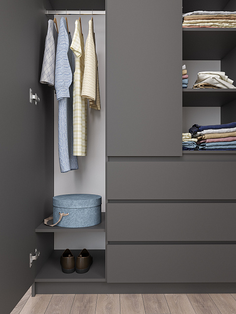 Шкаф Мори МШ 1200.1, Графит. Фото 5