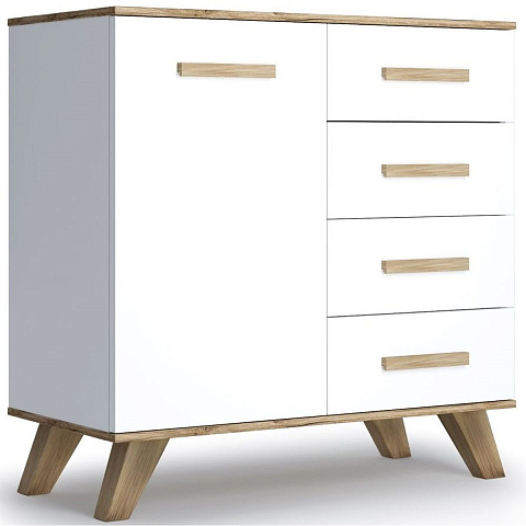 Комод Вега Скандинавия 90, белый глянец. Фото 2