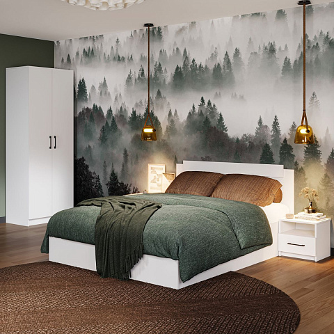 Кровать «Чикаго» 140 настил ЛДСП, белый. Фото 3