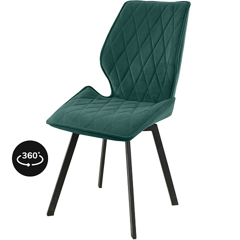 Стул «Амаретто», велюр Бренди океан, каркас вращения черный. Фото 1