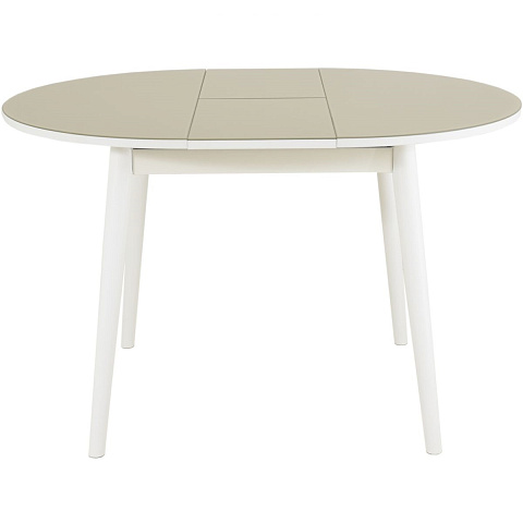 Стол «Ривьера» круг стекло капучино, белый прямые. Фото 7