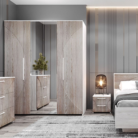 Спальня «Монтале» КМК 0966, бетон пайн светлый/астана. Фото 6