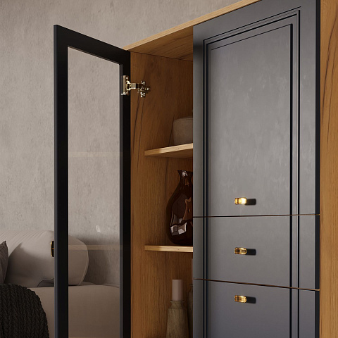 Шкаф-витрина Вега Сапфир 140, темно-синий. Фото 5