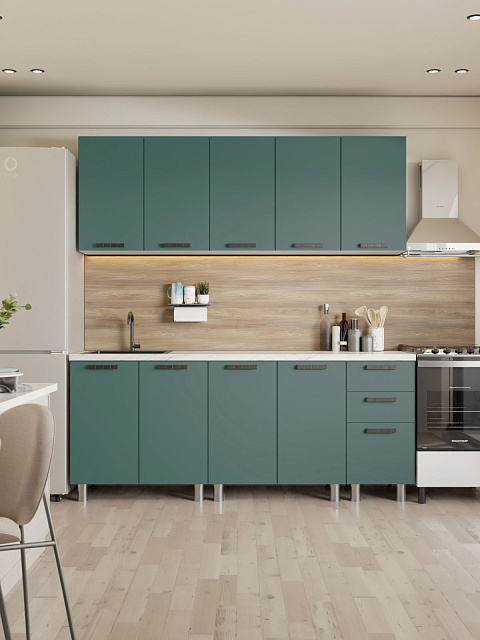 Кухонный гарнитур «Лаванда» 2,0м, изумруд. Фото 1