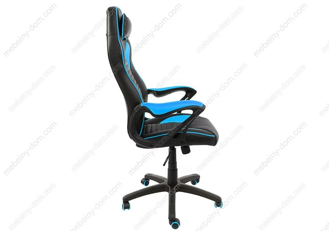 Офисное кресло Leon черное / голубое. Фото 2