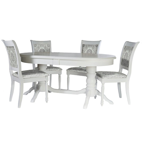 Обеденная группа (Стол Зевс и 4 стула Ника), Белый. Фото 1