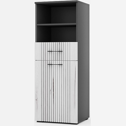 Тумба «Монреаль» 1Д1Я КМК 0986.4, антрацит/дуб канадский арктик. Фото 1