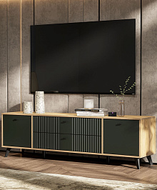 Тумба ТВ «Милан» с ящиками, дуб золотой/олива от магазина Мебельный дом