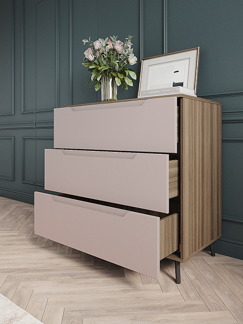 Комод Роза 900 Тренто, пудра скин. Фото 3