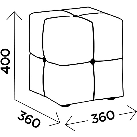 Пуф «Илия» М13, Велюр Капучино. Фото 2