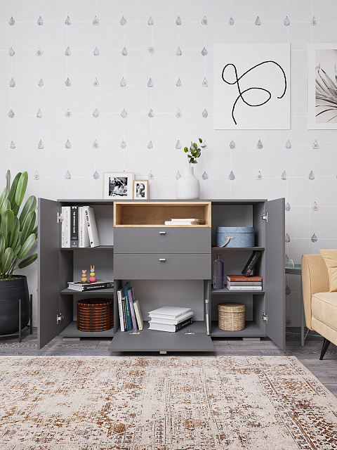 Комод Ланс К303, Графит. Фото 2