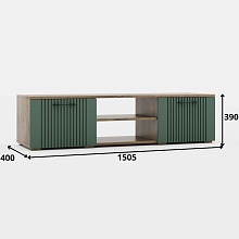 Тумба под ТВ «Монреаль» 2Д КМК 0986.5, дуб канзас/зеленый матовый от магазина Мебельный дом