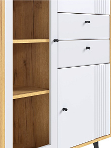 Шкаф с витриной Вега Саксония 94, белый матовый от магазина Мебельный дом